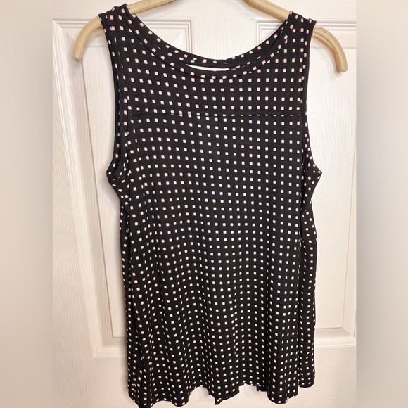 LOFT Black and Blush Pink Checkered Tank Top - Picture 2 of 3